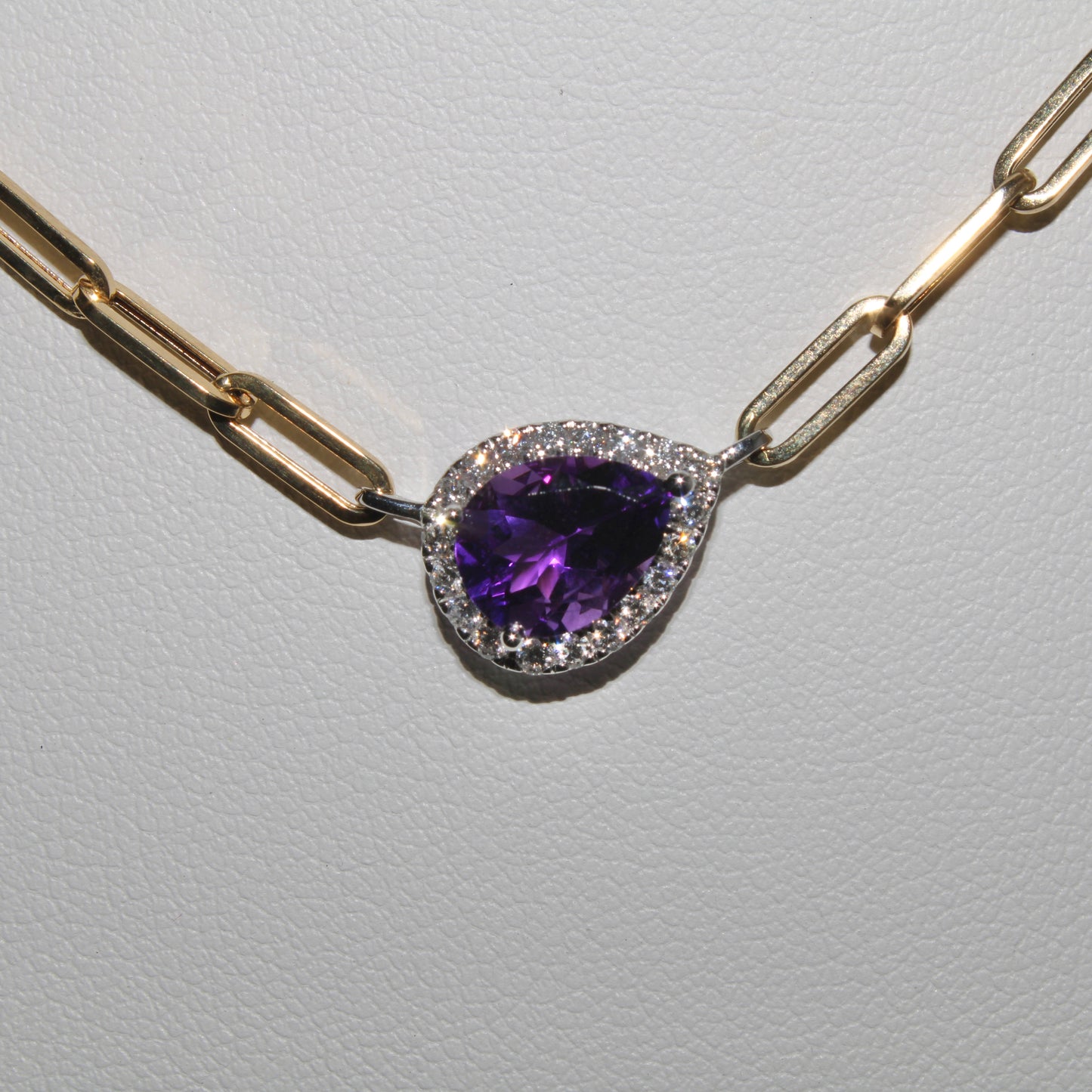 Amethyst Paperclip Necklace
