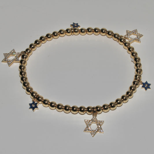 Beaded Star of David Bracelet